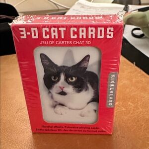 Kikkerland 3-D CAT Playing Cards, Lenticular 3D Special Effects NEW Sealed NWT